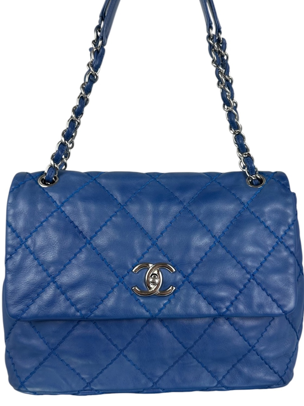 CHANEL CC Wild stitch Single Flap Bag Quilted Calfskin